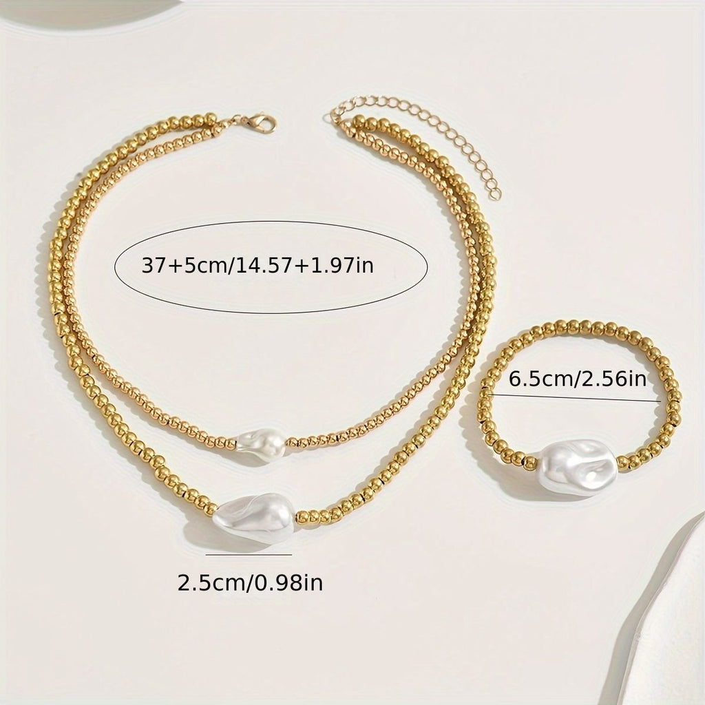 Gold (elektrobeschichtet) Handarbeit Necklace & Bracelet Duo,