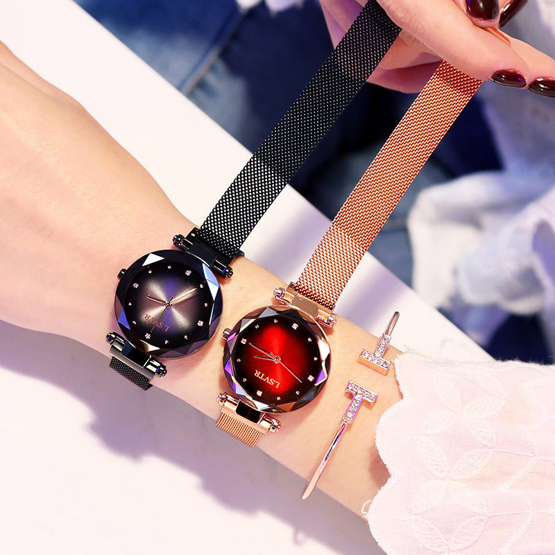 Women Kristall Armbanduhr