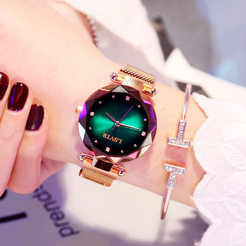 Women Kristall Armbanduhr