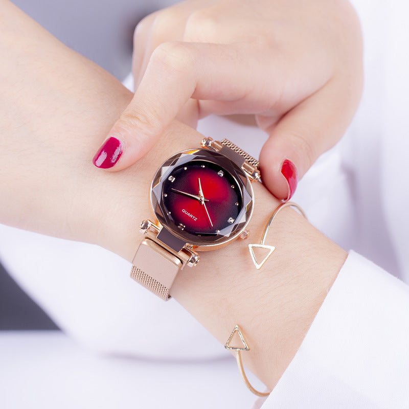 Women Kristall Armbanduhr