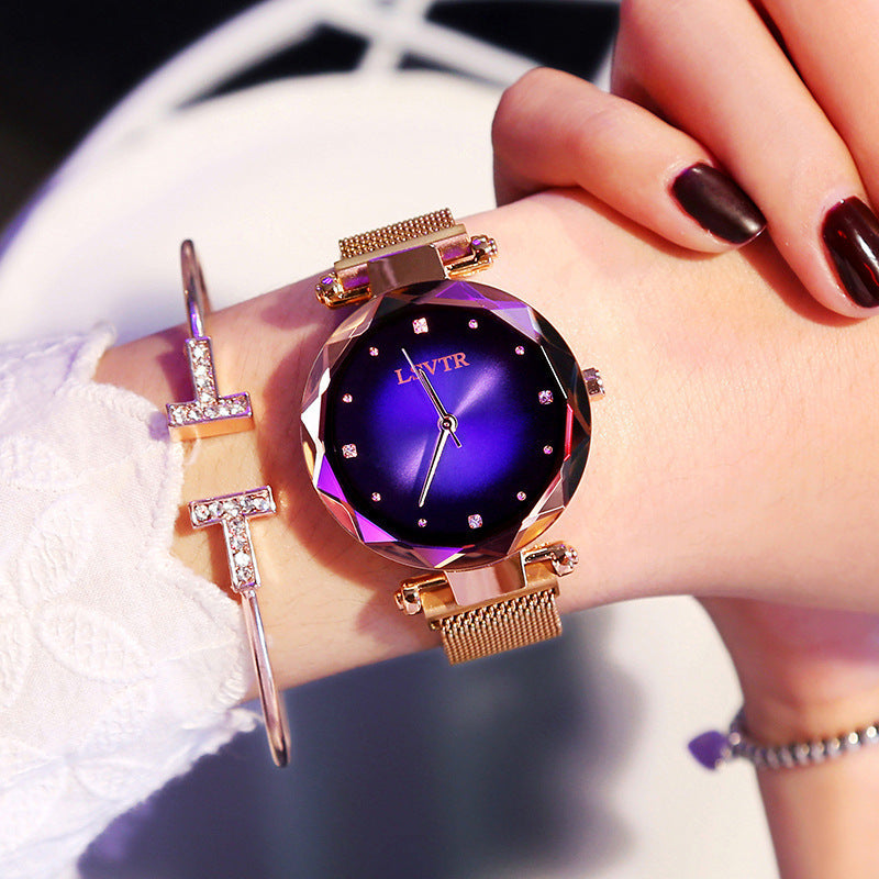 Women Kristall Armbanduhr