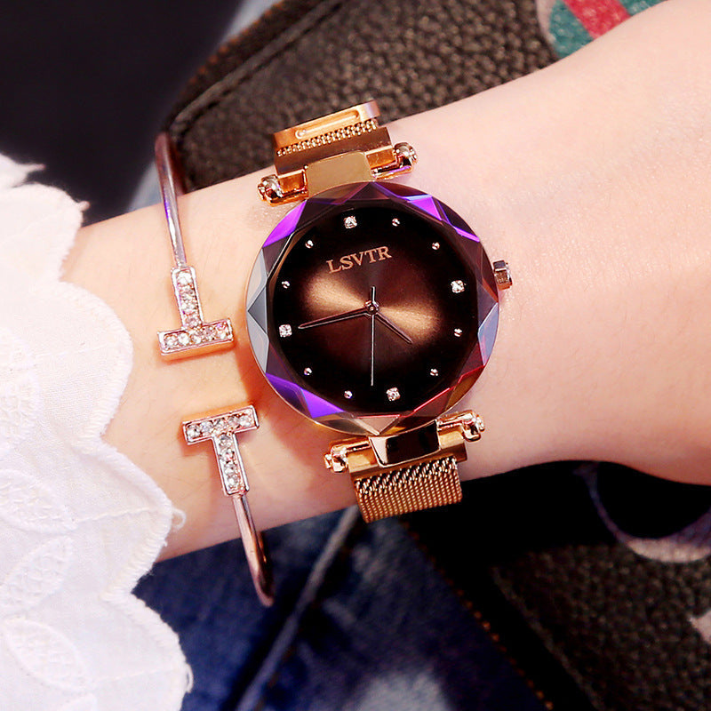 Women Kristall Armbanduhr